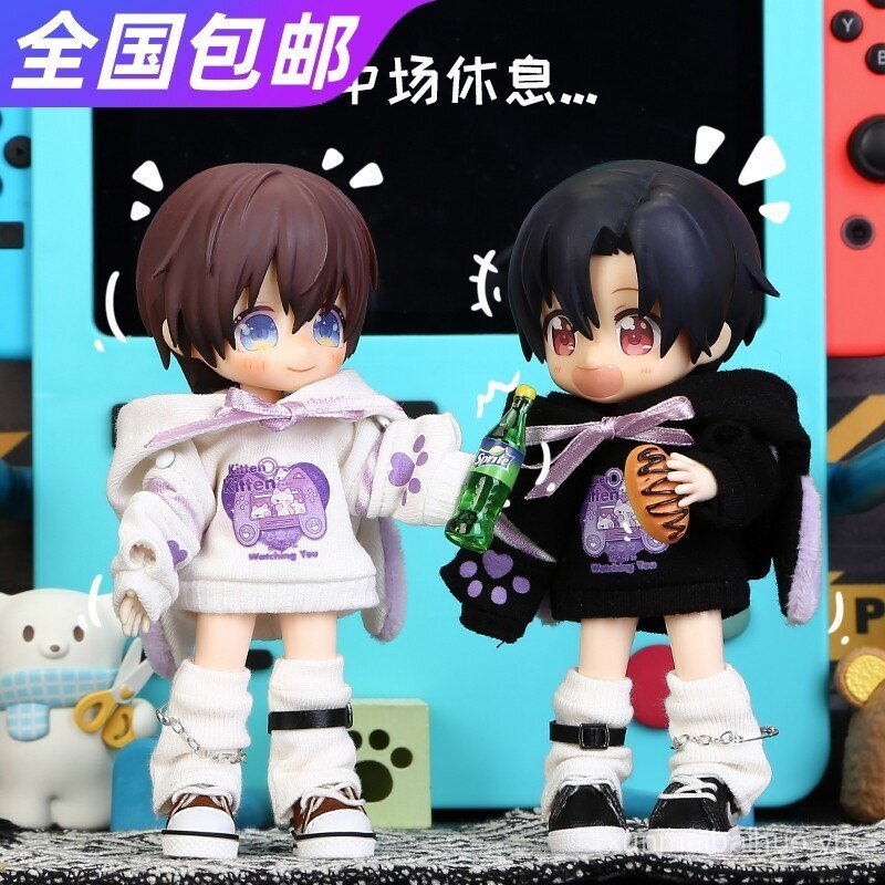 OB11 Baby Cat Game Console Áo nỉ Molly Doll Quần áo 12 điểm bjd Mori Baa GSC Body Hoodie