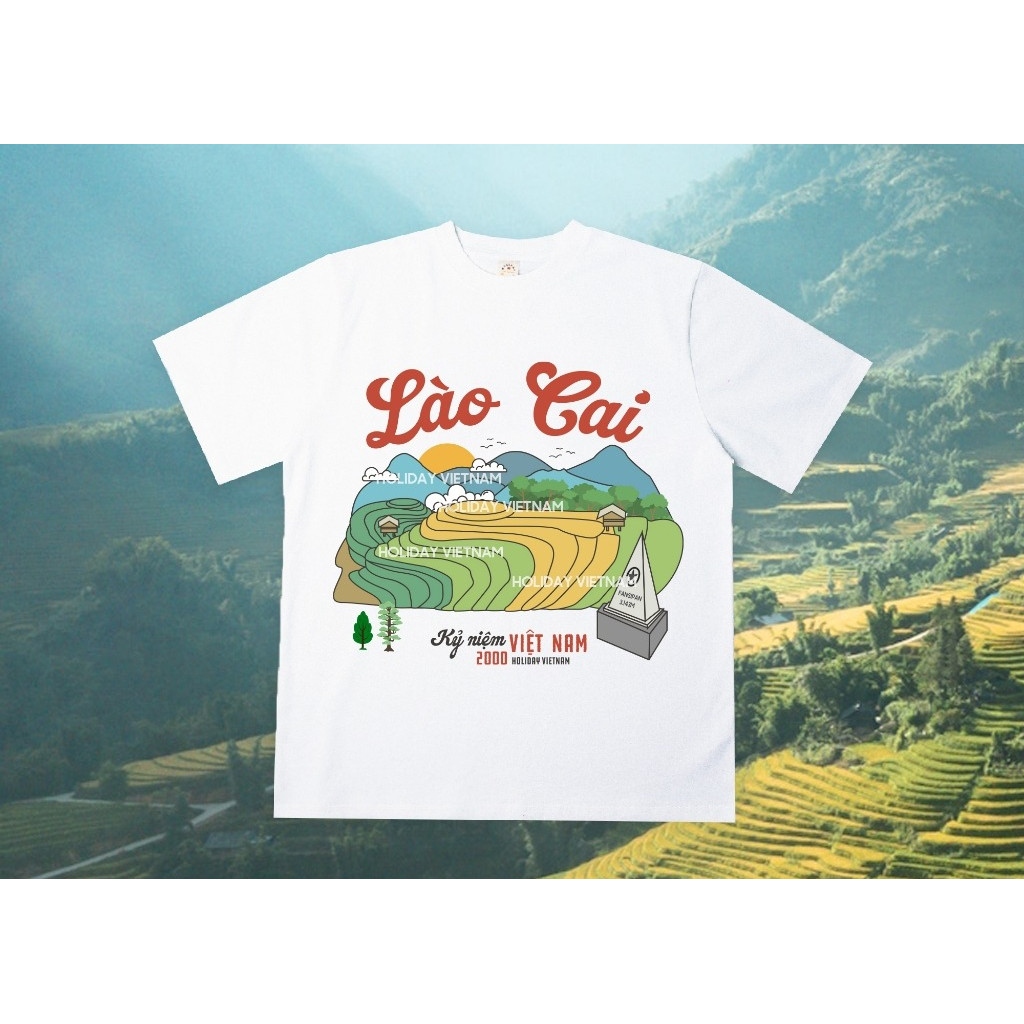 COD (Giao hàng trong 24 giờ)MIEMIE. Áo thun Lào Cai Du lịch Việt Nam 63 tỉnh thành áo thun nam nữ Ho