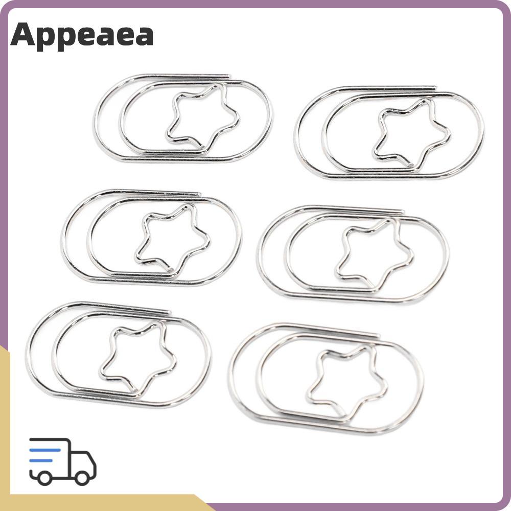 APPEAEA 100 Chiếc Kẹp Giấy Hình Ngôi Sao, Kẹp Giấy Hình Ngôi Sao Mạ Điện Bạc / Vàng Hồng, Kích Thước