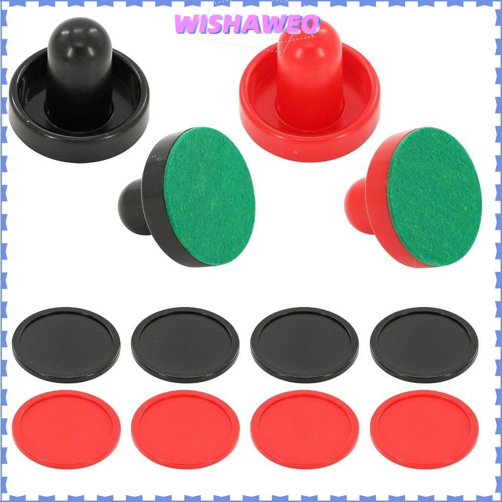 WISHAWEO Air Hockey Pucks, 4 Pucks Smooth Glide Air Hockey Paddles, Phụ tùng thay thế bền bỉ chuyên 