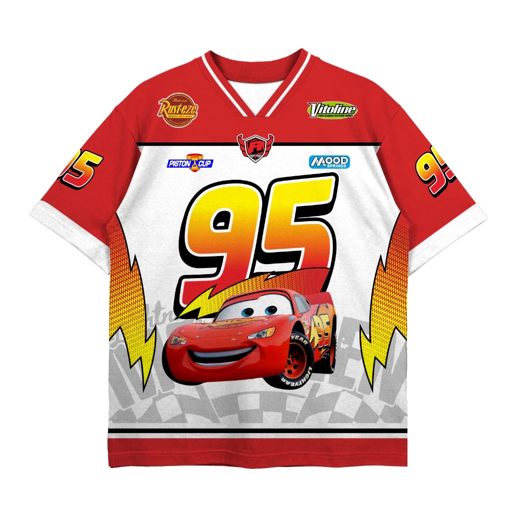 The Cars Lightning McQueen No.95 - Áo Thể Thao Nam In 3D Mùa Hè Oversize