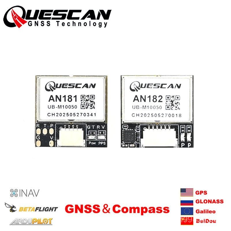 QUESTCAN 18mm M10 GPS GNSS Mô-đun có la bàn 25Hz GPS Galileo GLONASS BeiDou FPV Racing Car Drone Fli