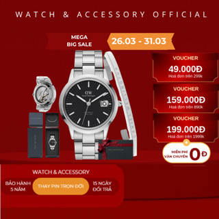 [Tặng Kèm Hộp Nơ] Đồng hồ Nam Daniel  Iconic Link Automatic Silver Black - Danielwatchstore.