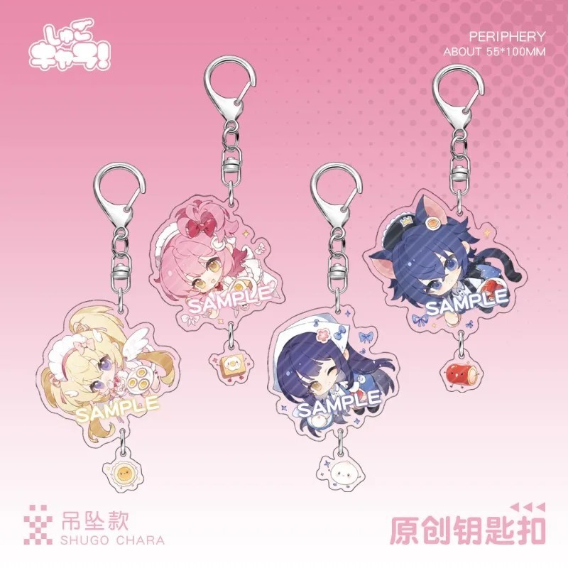 Móc khóa Shugo Chara Thiên Thần Hộ Vệ anime Hinamori Amu Tsukiyomi Ikuto acrylic chibi trang trí cặp