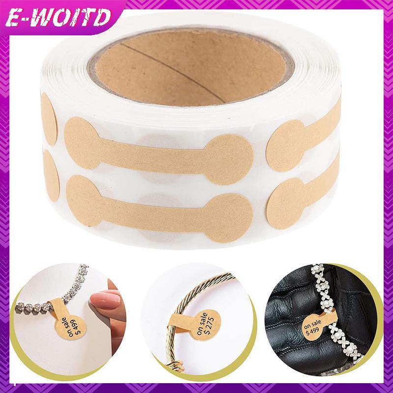 E-WOITD - 500 Chiếc Nhãn Trang Sức Tự Dính Dạng Dumbell và Giấy, Phụ Kiện DIY