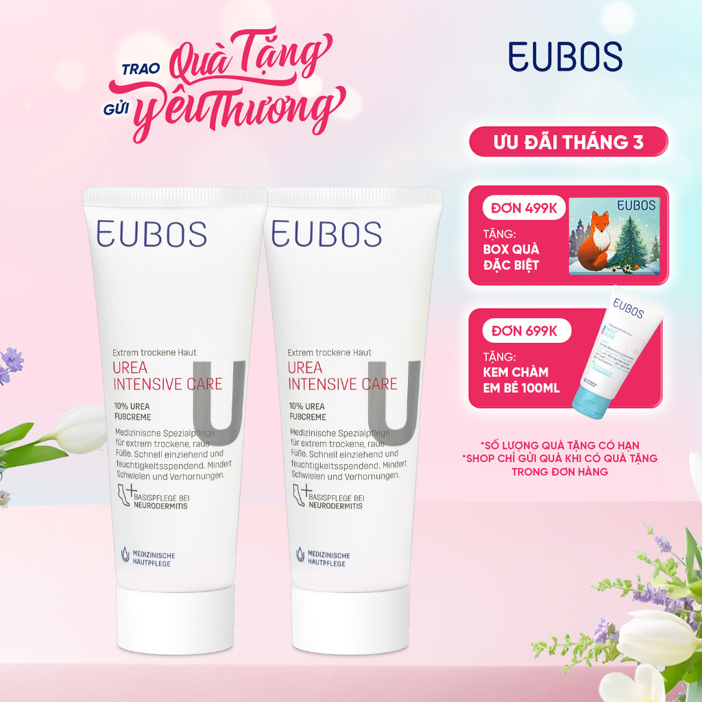 Combo 2 Kem Dưỡng Da Chân Và Nứt Gót EUBOS Giúp Dưỡng Ẩm Giảm Chai Sần Tuýp 100ml