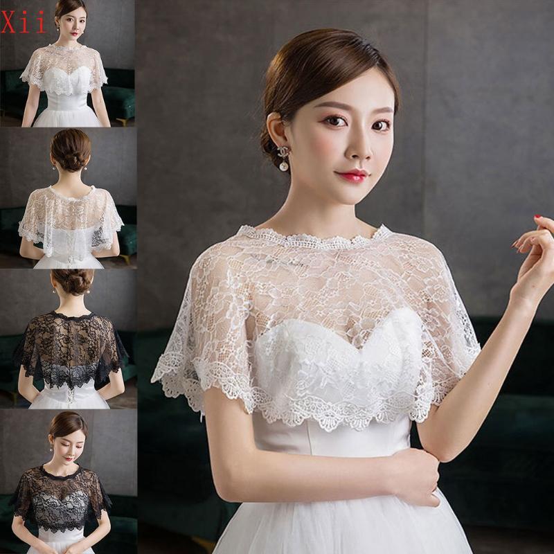 Khăn choàng cô dâu thêu hoa ren, phù hợp đám cưới và bolero flappershrug