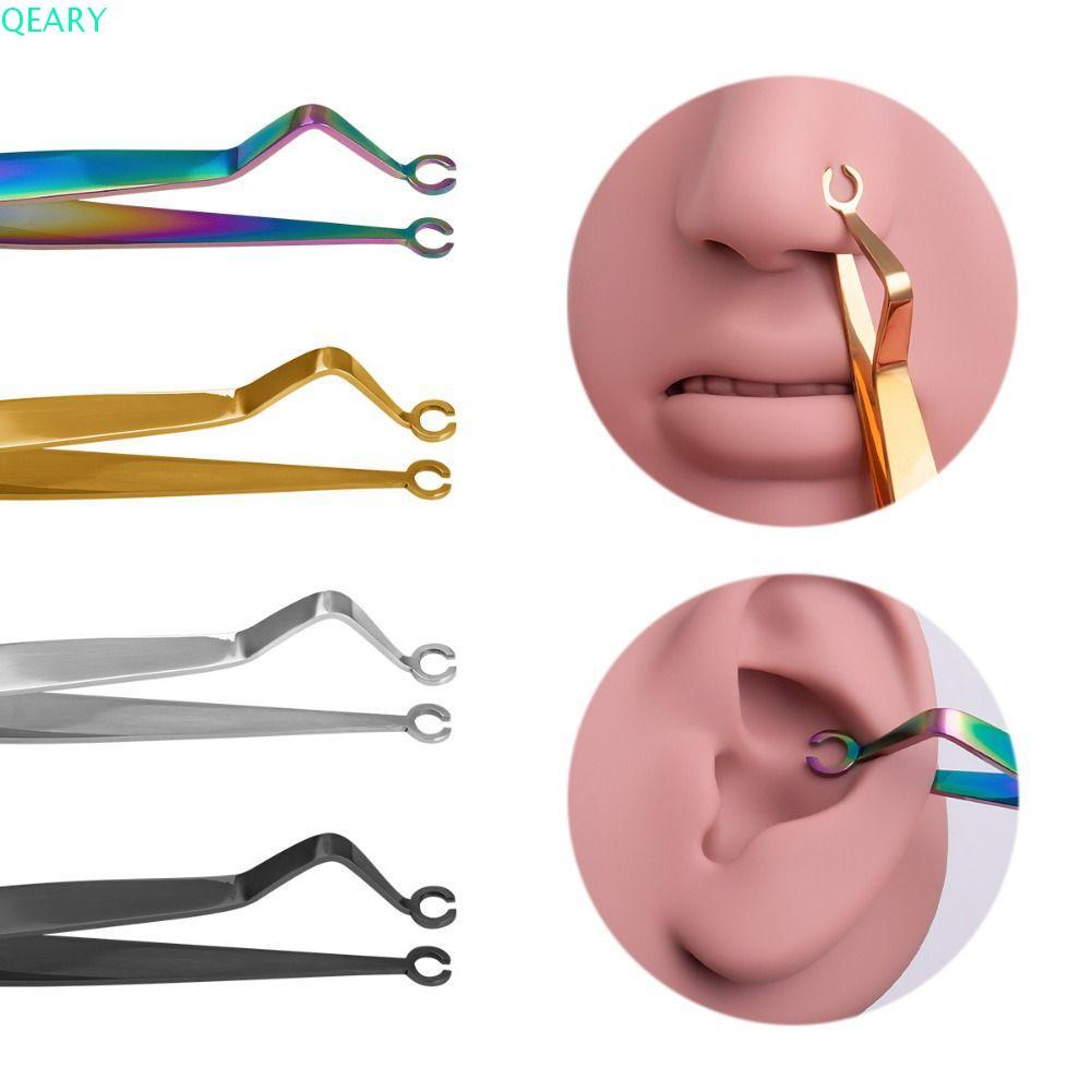QEARY Body Piercing Tool, Thép không gỉ Septum Piercing Tool Da Forceps, Sáng Tạo Rốn Stud Mũi Stud 
