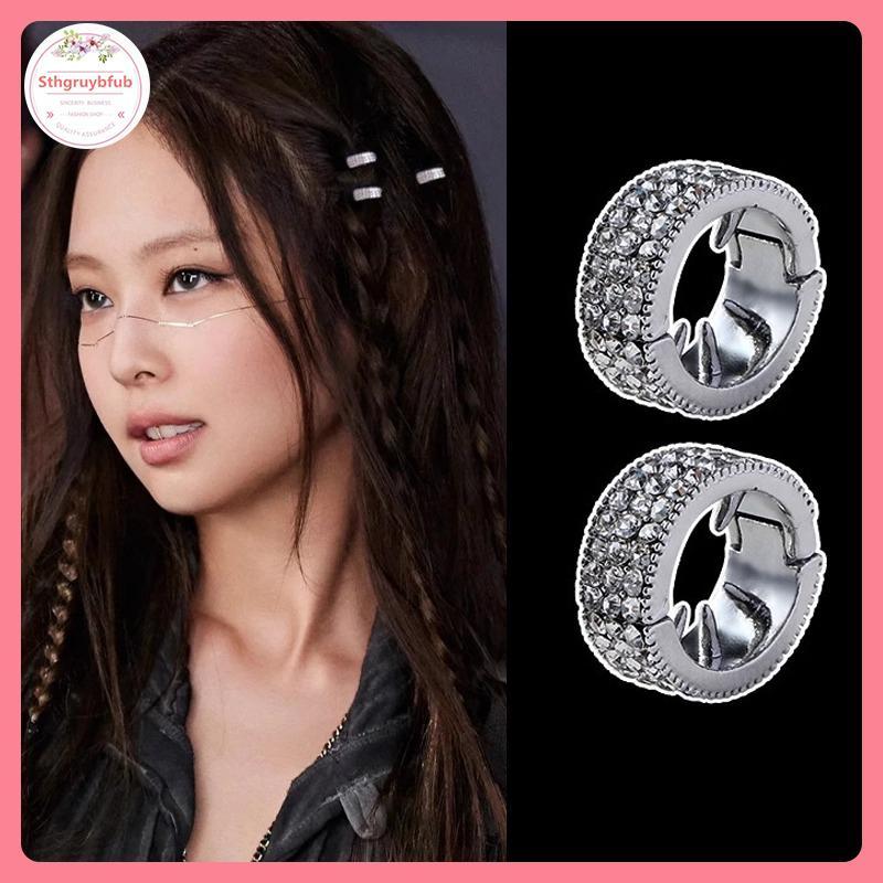 Kẹp Tóc Flash Kim Cương Bạc Tròn Cá Tính, Phong Cách Hip Hop - Việt Nam