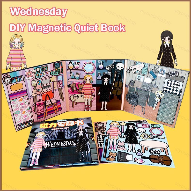 SY Thứ Tư Addams DIY Từ Tính Yên Tĩnh Sách Quà Tặng Cho Trẻ Em Đồ Chơi Giáo Dục Cho Bé Enid Sinclair
