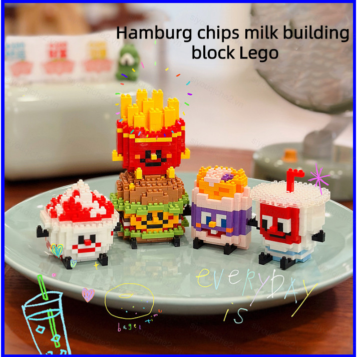 SV Mô Phỏng Hamburger Cola Khối Xây Dựng Đồ Chơi DIY Sáng Tạo Chip Trẻ Em Lego Xếp Hình Lắp Ráp Mô H