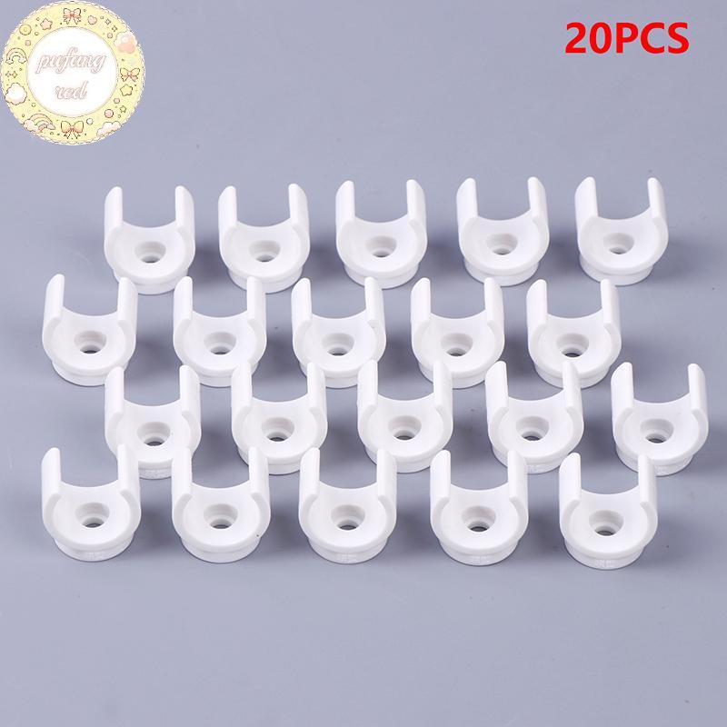PURED 20 Chiếc 20 Mm PVC Ống Nước Kẹp Kẹp Đầu Nối Phù Hợp Cho 0.5 / 0.79 Inch OD Khay TV Ống Móc Tre