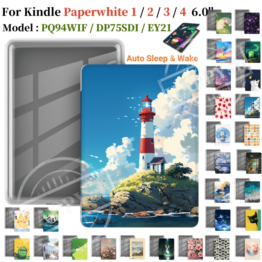 Dành Cho Kindle Paperwhite 4 3 2 1 6.0 inch Acrylic Thời Trang Hoạt Hình Sơn E-Reader 5th 6th 7th 10