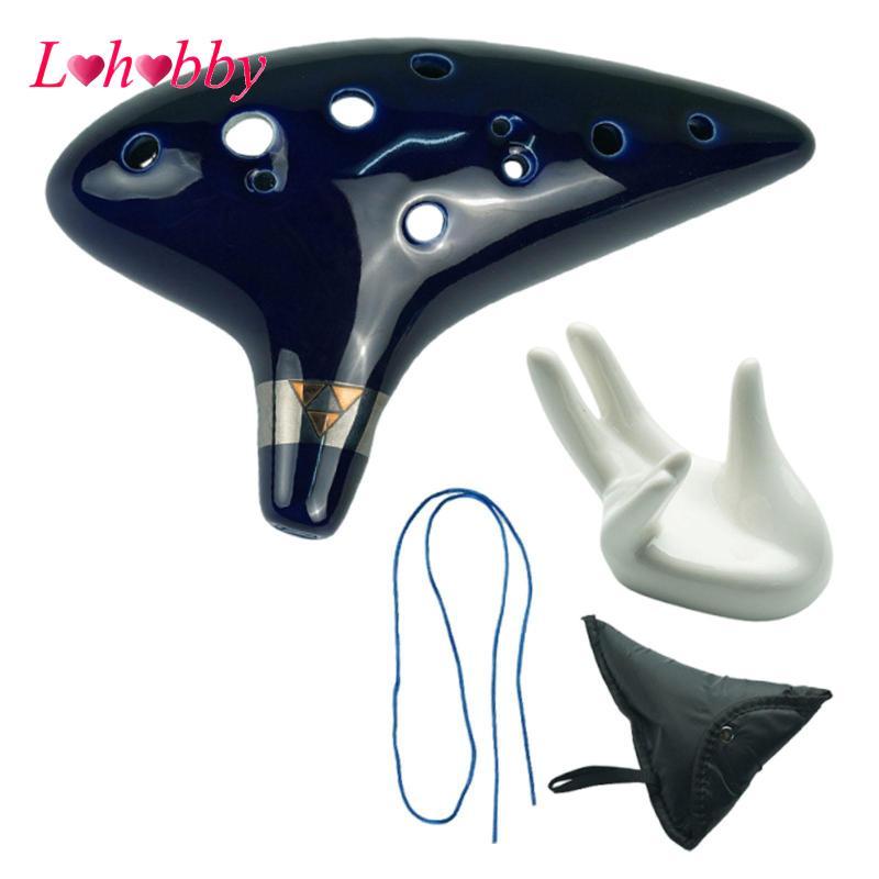 Lohobby Ocarina Nhạc Cụ 12 Lỗ Gốm Chất Lượng Cao Cấp Màn Hình Âm Nhạc Cho Trẻ Em Tập Đi Quà Tặng Sin