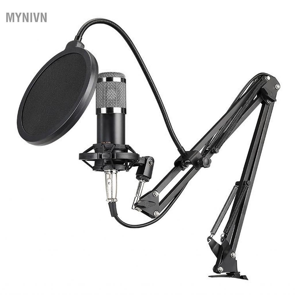 mynivn Micro điện dung SIMBAE BM800 Thiết bị phát sóng trực tiếp Podcast chuyên nghiệp USB MIC Micro