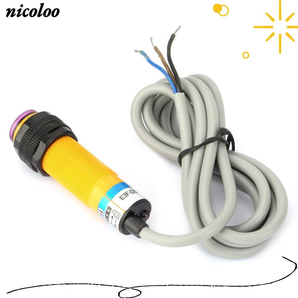 Công tắc tiệm cận quang điện NICOLOO, E3F-DS10P1 10cm Phạm vi phát hiện Cảm biến tiệm cận quang điện