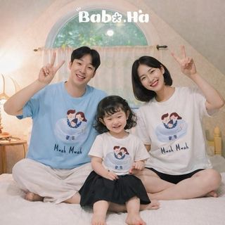 [ DEAL MỞ BÁN ] áo thun gia đình Muah Muah Baboha chất thun cotton 4 chiều đủ size 8-95kg