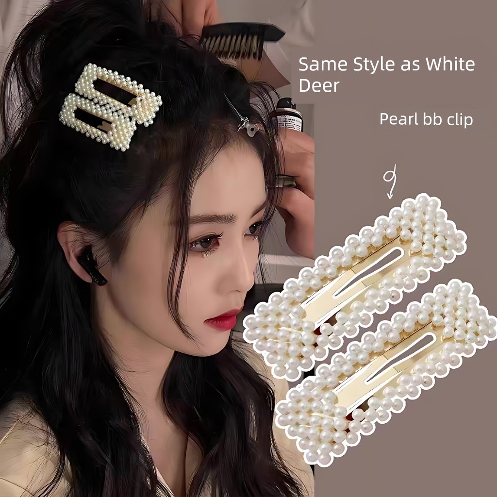 kẹp tóc mái nữ kẹp tóc ngọc trai Kẹp tóc ngọc trai mẫu nổ kẹp tóc kiểu instagram kẹp tóc mái cổ điển