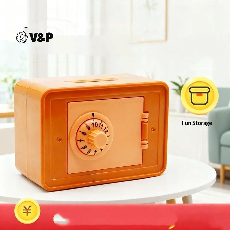 [V & P-t] Hộp đựng tiền ngân hàng Mini Retro Atm Xoay mật khẩu Tiền mặt Hộp tiết kiệm Hộp an toàn ng
