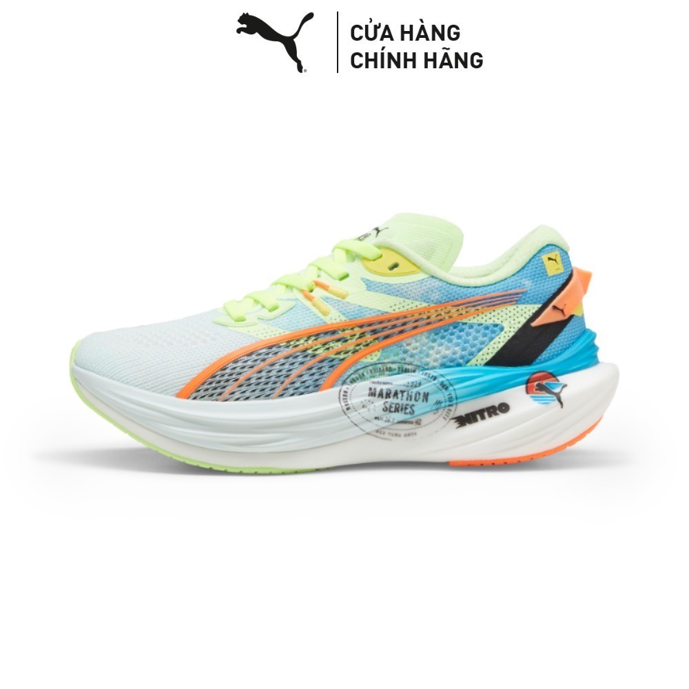 Giày Chạy Bộ PUMA Nữ Deviate NITRO 3 MS Wns Nitro Blue-Fizzy Apple Màu Xanh