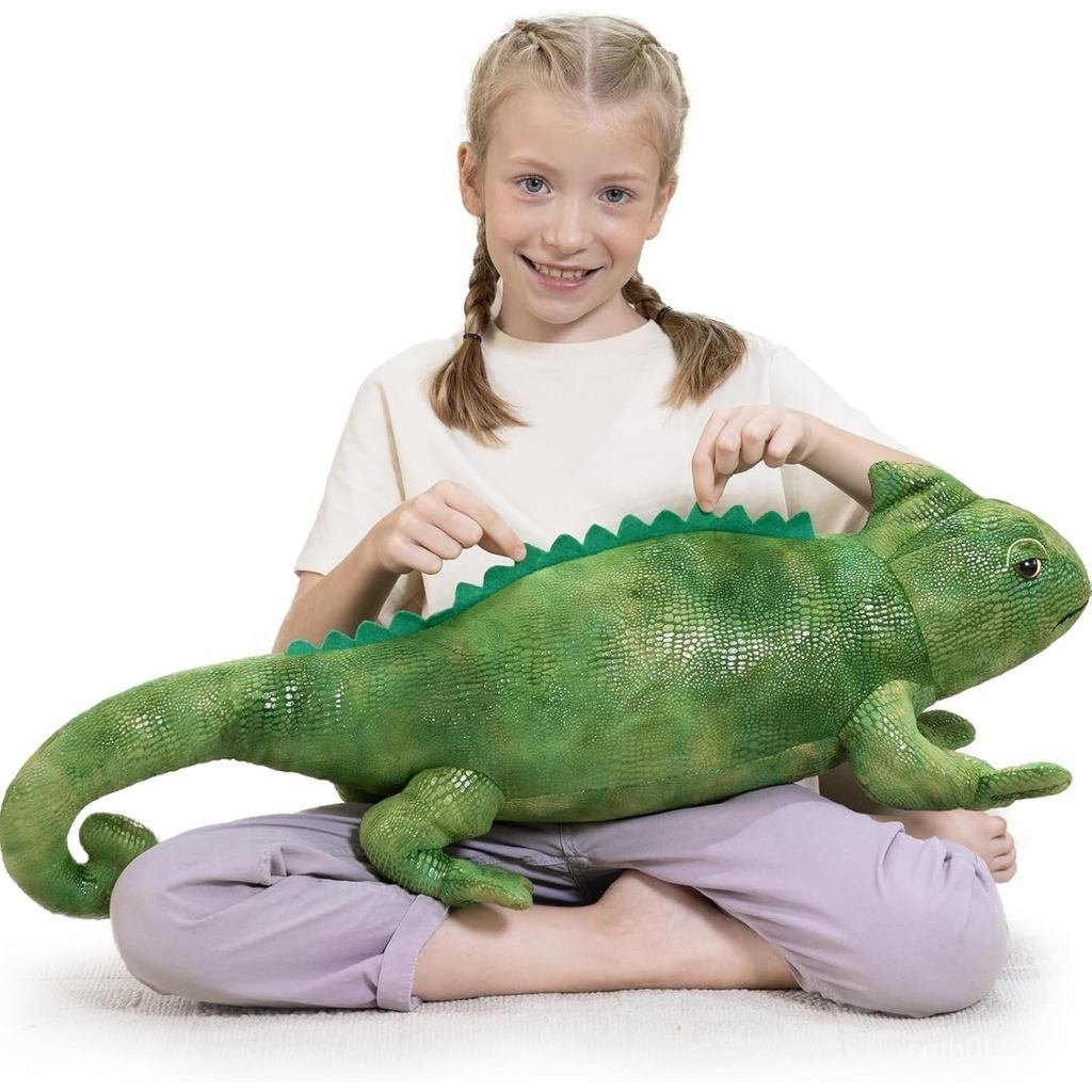 Động vật nhồi bông Karister Giant Thằn lằn, Gối nhồi bông Iguana cỡ lớn dễ thương 31,5 "dành cho trẻ