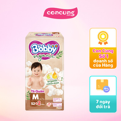 Tã quần Bobby Organic M52 Miếng (+2 miếng)