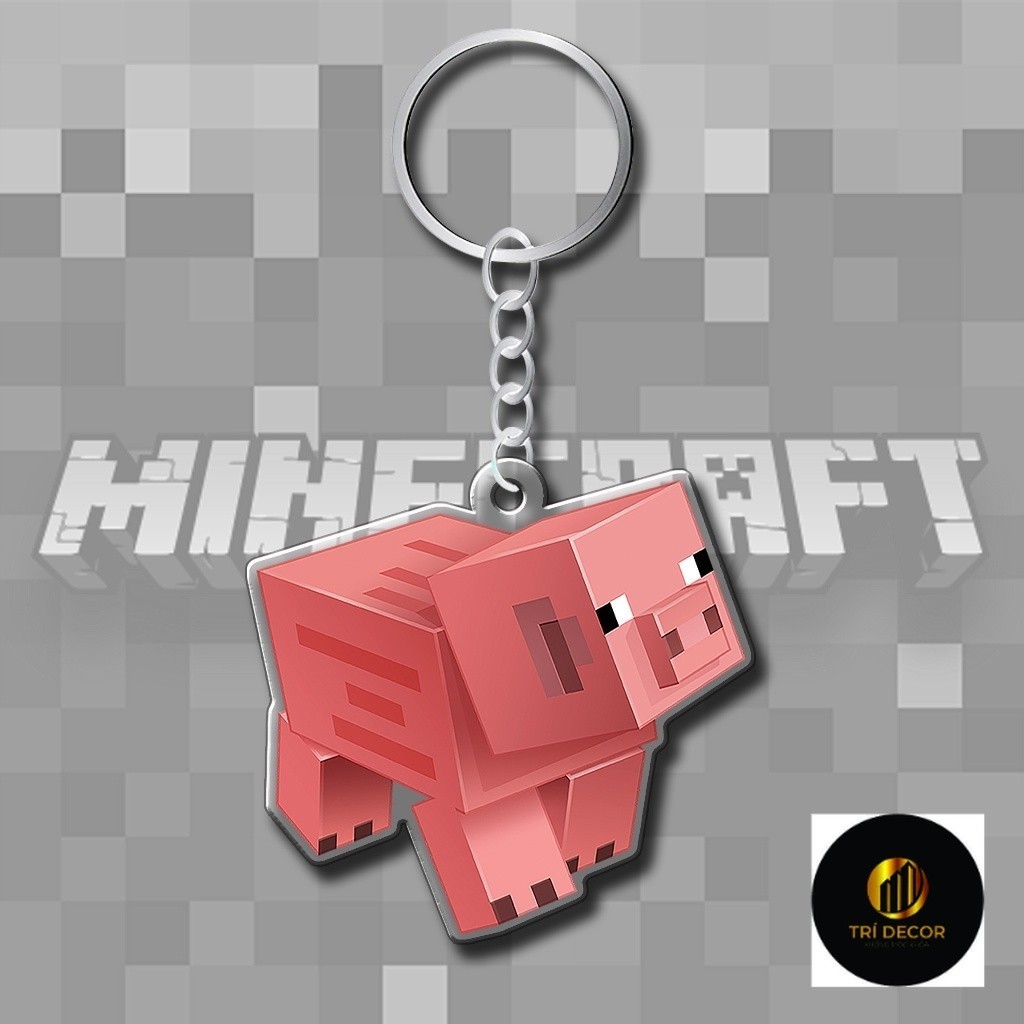 Móc khóa game minecraft Steve Dụng Cu Game Sinh Tồn FPS phụ kiện pixel cute dễ thương