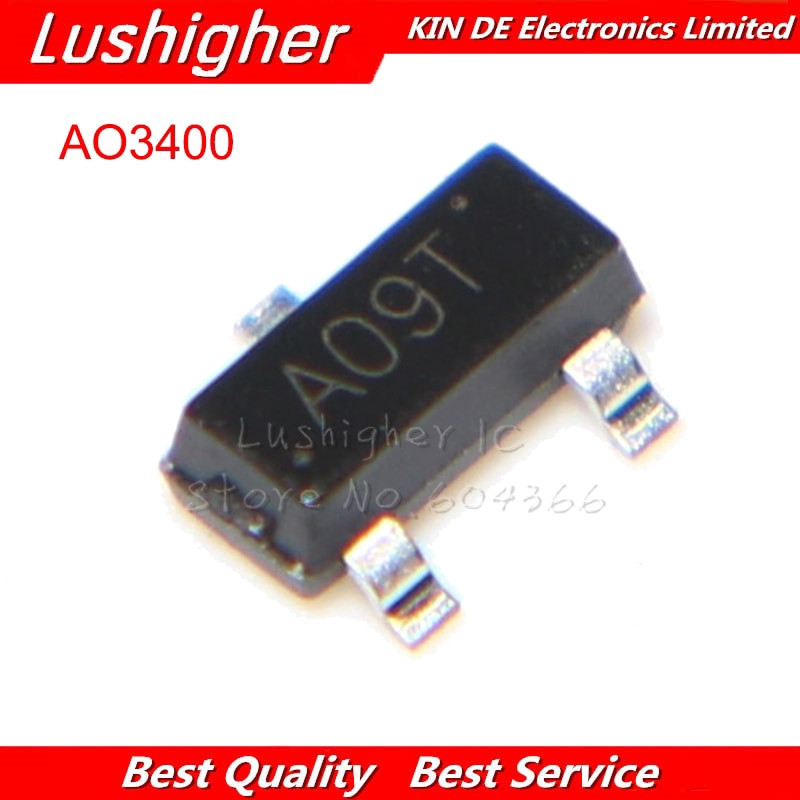 100 chiếc AO3400 AO3400A đánh dấu: A09T SOT23 N-channel MOSFET Ban đầu miễn phí vận chuyển