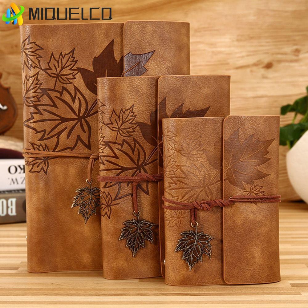 MIQUELCQ Travelers Vintage Notebook, A7 / A6 / A5 Da PU PU Kraft Notebook, Loose-leaf Notebook Notep