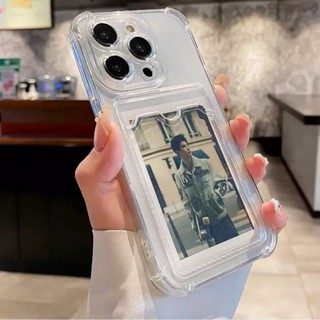 Ốp Điện Thoại Ví Đựng Thẻ Màu Kẹo Cho IPhone 17 Air 16 15 14 13 12 11 Pro Max XS XR 8 7 Plus Ốp Lưng TPU Mềm Trong Suốt Nhiều Màu