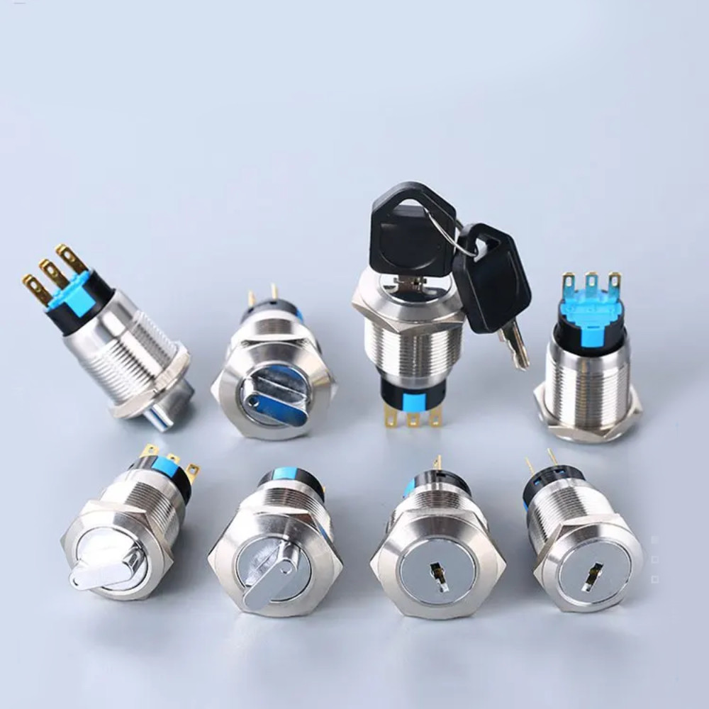 Công Tắc Xoay Tự khóa Inox 16/19/22mm (1NO+1NC, 2NO+2NC) Chống nước IP67