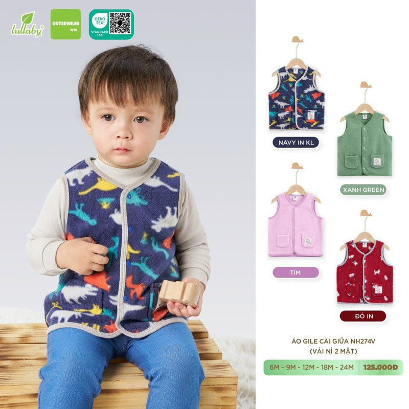 [ Lullaby ] Áo gile Lullaby nỉ lông cho bé trai bé gái
