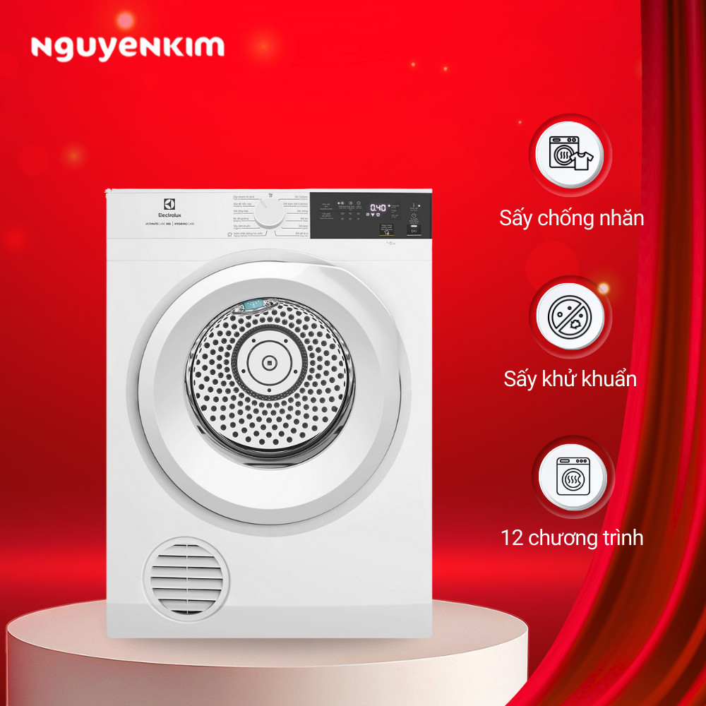 Máy sấy quần áo thông hơi Electrolux 9 kg EDS904H3WC