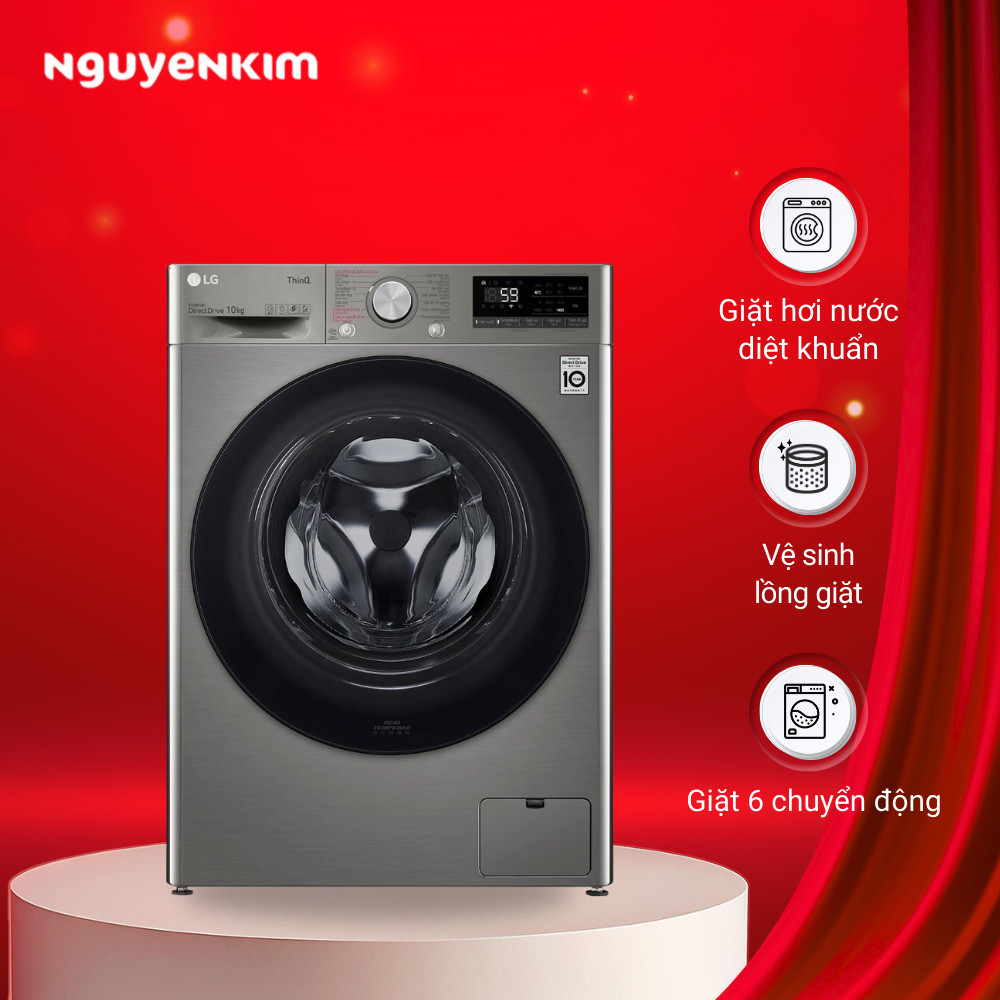 Máy giặt cửa trước LG Inverter 10 kg FV1410S4P