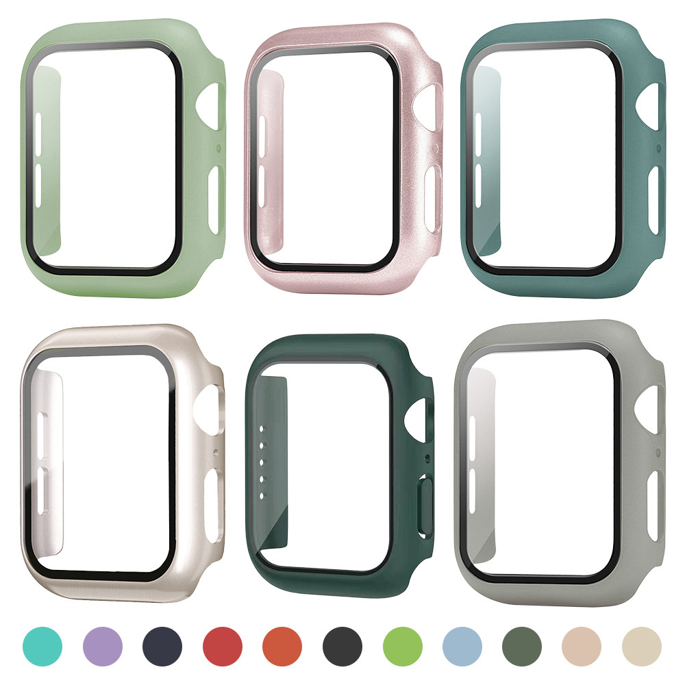 Temepred Glass PC Cover Ốp Lưng Có Phim Cho IWatch Apple Watch Ultra 3 2 SE 3 2 Series 11 10 9 8 7 6