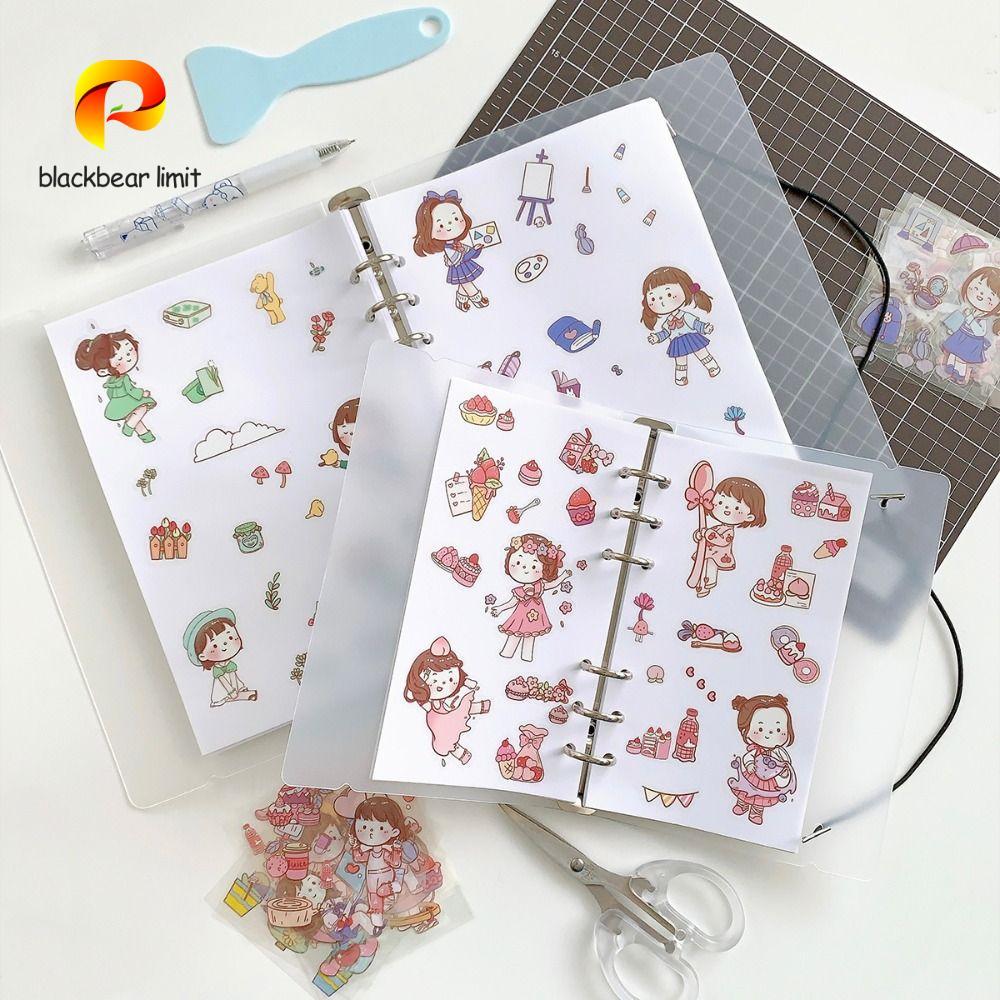 blackbear limit BLACKBEAR LIMIT Loose Leaf Storage Book, A4 A5 A6 Sticker Organizer White Release Pa