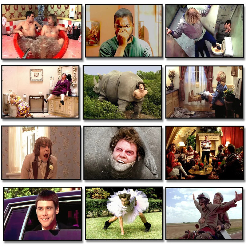 Ace Ventura Rhino Poster Phim, Jim Carrey, Phòng Tắm Ngộ nghĩnh Dumb and Dumber Poster Treo Tường Ng