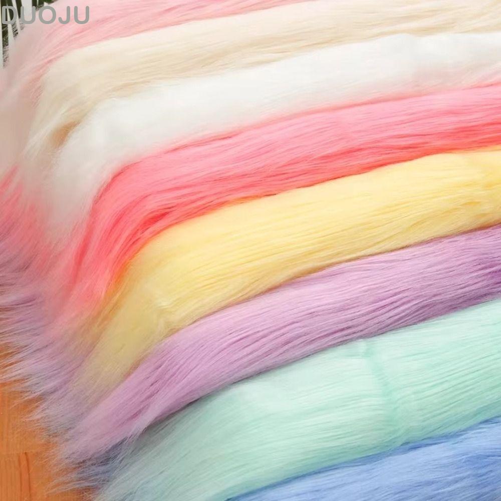 Vải lông giả dài DUOJU, Vải lông giả màu trơn 25x45cm, Phụ kiện may vá Chất liệu làm vải tóc dài 9cm