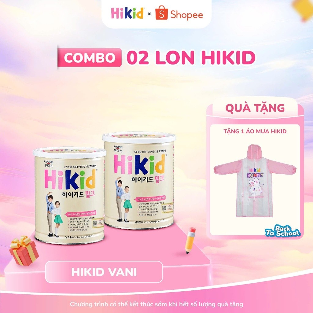 Combo 2 Lon Sữa Hikid  600G Tăng Chiều Cao Cho Bé - Sữa Hikid Chính Hãng Nội Địa Hàn Quốc