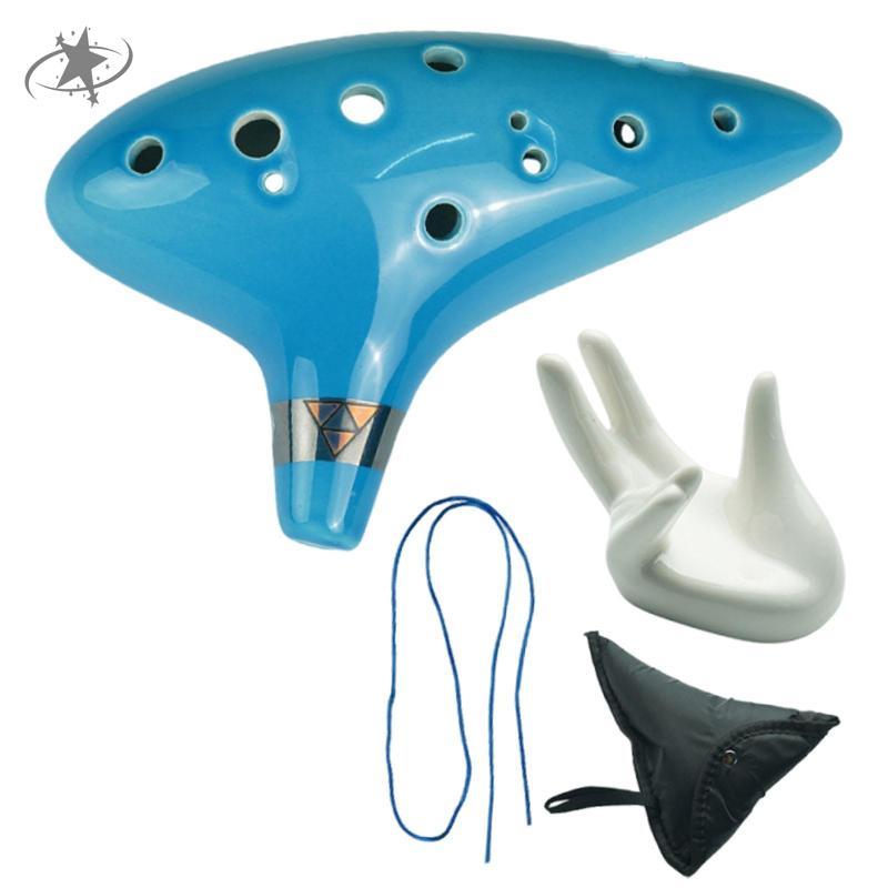 Fenteer 12 lỗ gốm Ocarina, Phụ kiện âm nhạc, tựa tay, Quà tặng, Bản nhạc, Nhạc cụ cao cấp cho bé tra