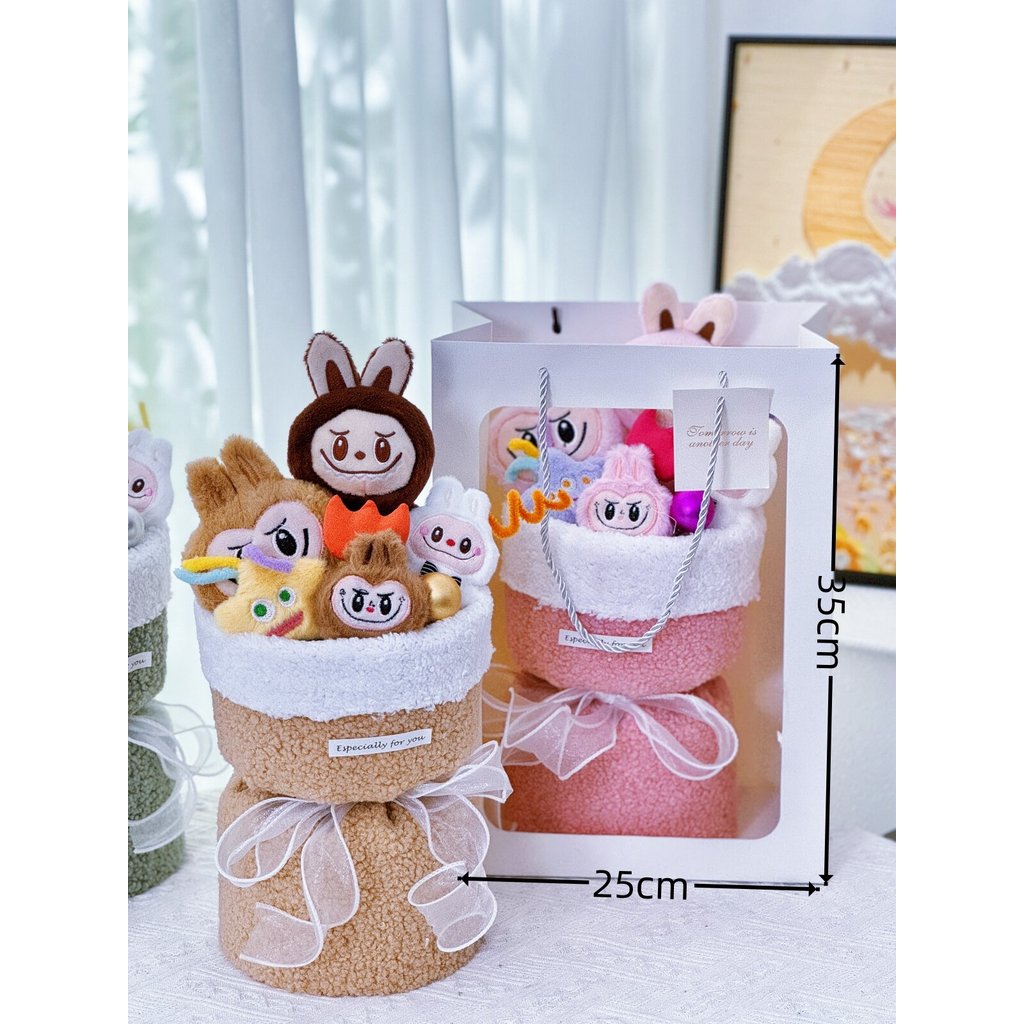 Labubububu Sang Trọng Búp Bê Sáng Tạo Quà Tặng Sinh Nhật Cho Bé Gái Dễ Thương Lông Tơ Đồ Chơi Hoa Bó