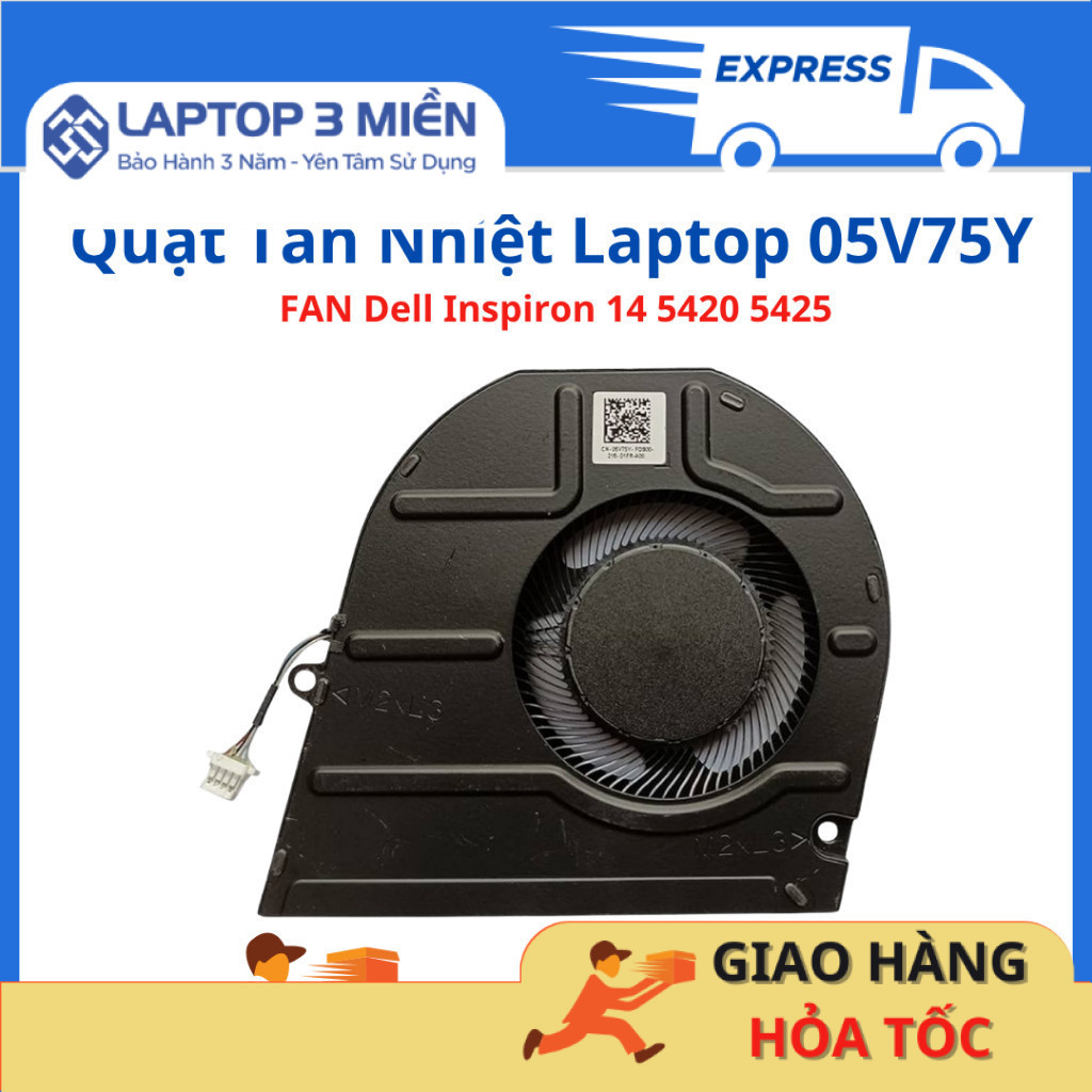 FAN Quạt tản nhiệt laptop Dell Inspiron 14 5420 5425 05V75Y 5V75Y ZIN -hàng zin tháo máy - tình trạn