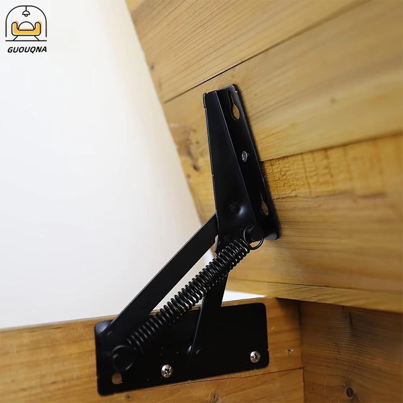GUOUQNA 2 Cái / cặp Bản Lề Lò Xo Thép 80 Độ Có Thể Gập Lại Nâng Braet Tủ Sofa Bản Lề Nâng Đồ Nội Thấ