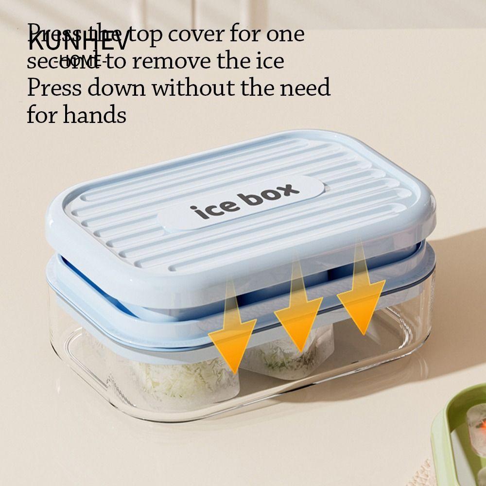 KUNHEV Khay đá viên mùa hè KUNHEV, Máy làm đá viên đông lạnh nhanh di động, Nhà bếp xô đá chống rò rỉ tự làm cấp thực phẩm DIY