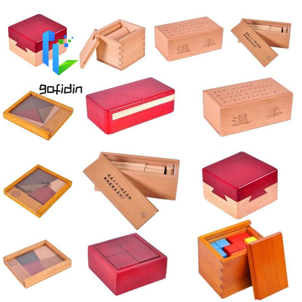 GOFIDIN Bộ não bằng gỗ Teaser Puzzle, Mở khóa Luban Lock IQ Puzzle Mind Brain Teaser, IQ Logic Game 
