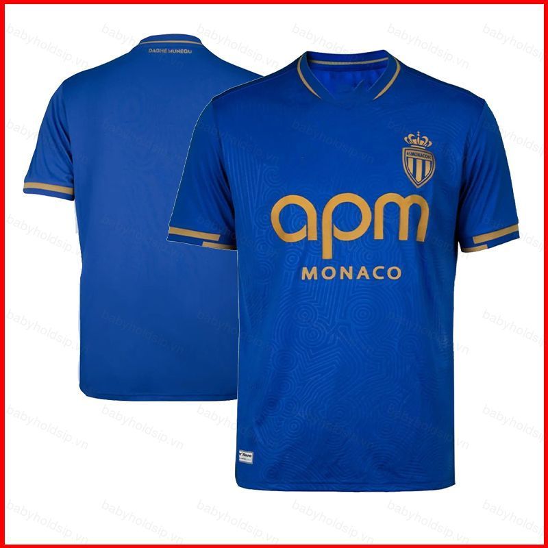 Áo sân khách Ligue 1 AS Monaco dành cho cả trẻ em và người lớn, bao gồm size plus