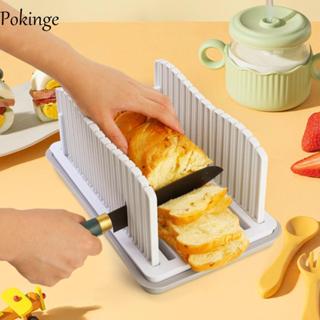 Máy thái bánh mì nướng POKINGE, Nhựa có khay vụn bánh mì Hướng dẫn sử dụng Máy thái bánh mì, Hướng dẫn cắt bánh mì có thể điều chỉnh chiều rộng có thể gập lại thực tế Nhà bếp