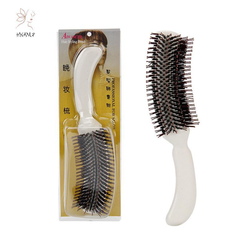 HNKMP S-shapedb Dụng cụ tạo kiểu nghệ sĩ trang điểm Smooth Out Frizz Hairbrush Professional Femme Fl