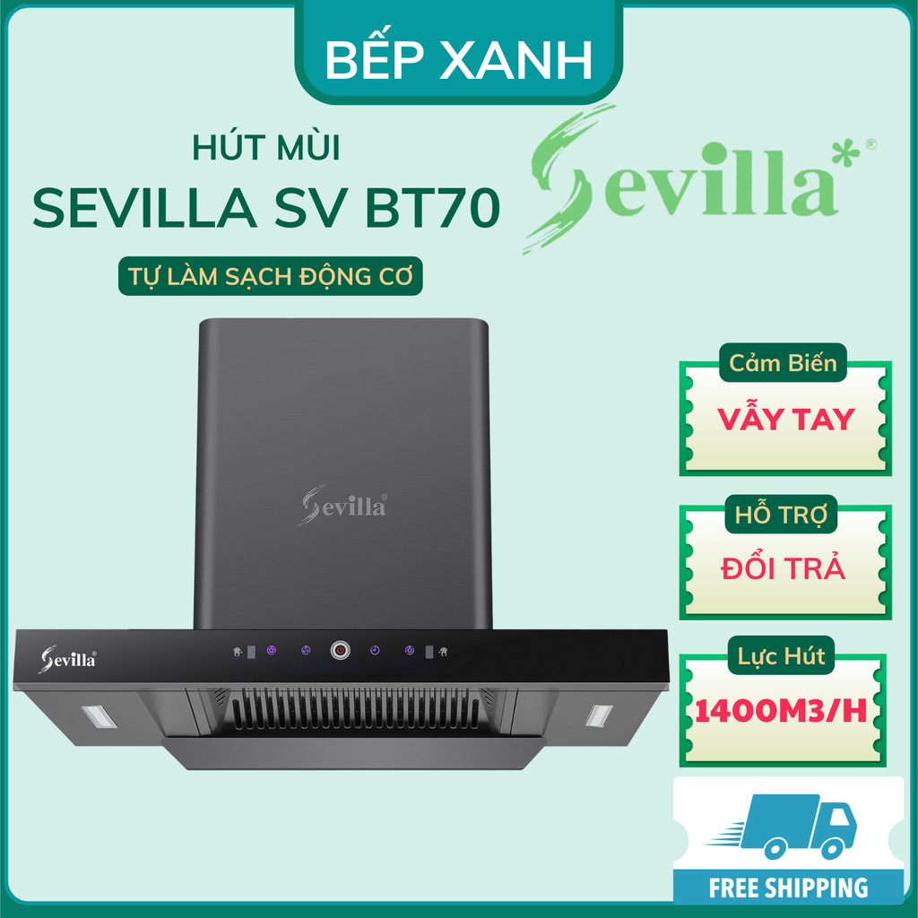 Máy hút mùi bếp SEVILLA BT90 | Kích thước 900 | Điều khiển vẫy tay | SV BT90 Tính năng làm sạch động