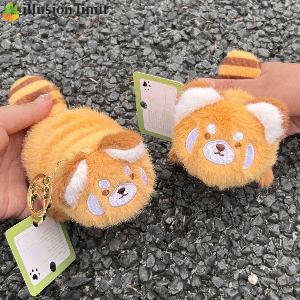 ILLUSION LIMIT Red Panda Plush Keyring Soft Creative Unisex